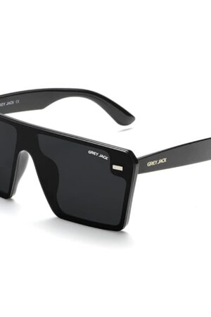 grey jack Square TR90 Polarized Sunglasses for Men Women,One Piece Lens and Flat Top Design Sun Glasses 1912