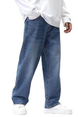 Ben Martin Men's Loose Mid Rise Denim Cotton Oversized Baggy Fit Jeans Pants