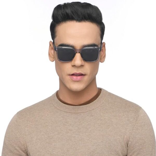 VINCENT CHASE EYEWEAR Polarized and 100% UV Protected | Grey Full Rim Square | Classics | Branded Latest and Stylish Sunglasses | For Men - Image 3