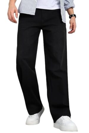 JAAR FASHION Men's Loose Mid Rise Denim Oversized Baggy Fit Jeans Pants