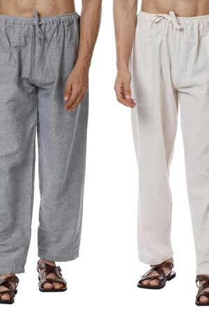 Aatman One Size Men's Eco-Friendly Cotton Pyjama Pack of 2