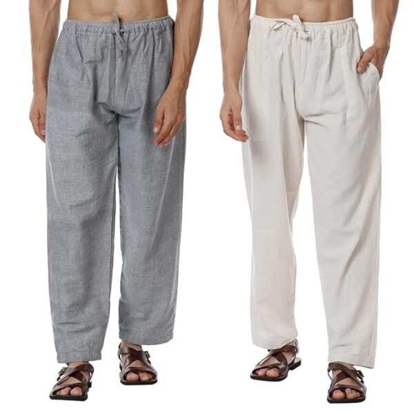 Aatman One Size Men's Eco-Friendly Cotton Pyjama Pack of 2