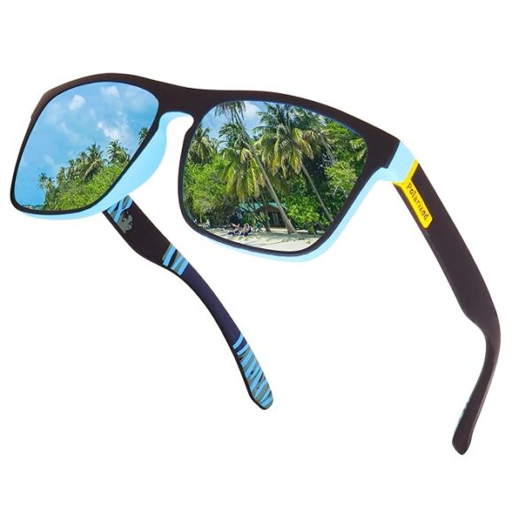 Dervin UV Protected Retro Square Light Weight Matt Finish Polarized Sunglasses for Men