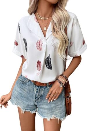 Leriya Fashion Women Crepe Oversized Shirt Korean Casual Short Sleeve Loose Fit Top | Summer Wear