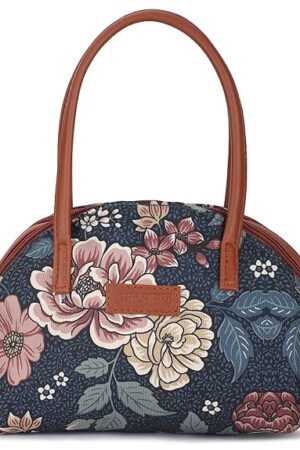SHAMRIZ Floral Printed Women/Girls Mini Top Handle Handbag Carry Handbag | Mini Hand Purse Hand Held Pouch Dual handle| Vegan Leather